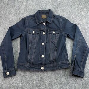 American Eagle Jacket Womens Small Denim Trucker Outfitters Distressed